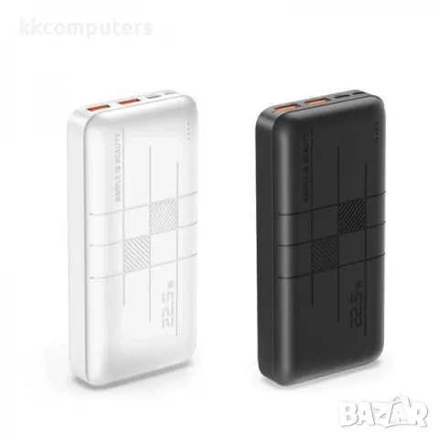 Power bank XO-PR188 / 2xUSB QC 3.0 / PD Type-C + Micro USB / 22.5W / 20000mAh / Черен / Баркод : 456