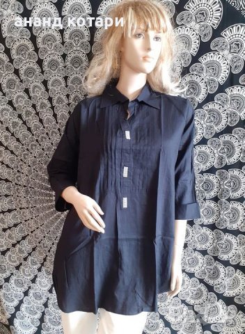 Черна дълга риза (169), снимка 1