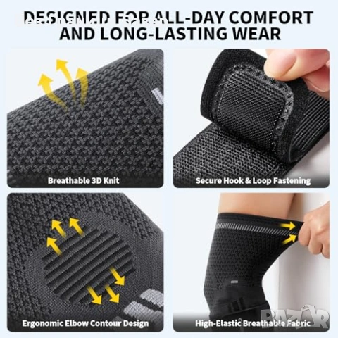 Нов Компресиращ налакътник за предмишница спорт работа 1 чифт Ортеза, снимка 4 - Други - 53917439