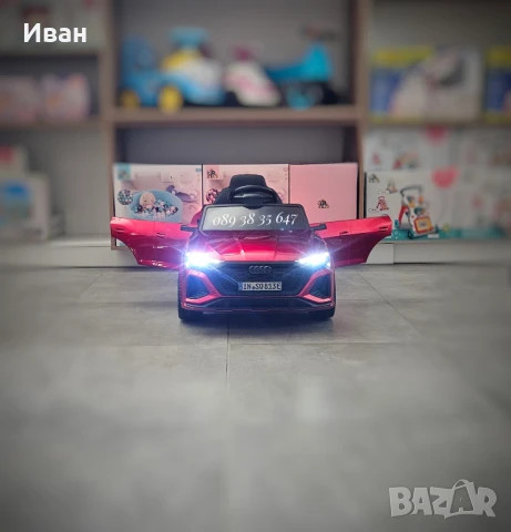 ПРОМОЦИЯ ДО 24.12!НОВО!Акумулаторен джип Audi SQ8 RED с 12V батерия,меки гуми, снимка 5 - Детски велосипеди, триколки и коли - 51372718