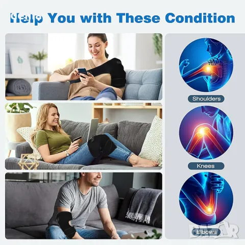 Масажор с подгряваща подложка за раменете SPOTBRACE, 3-в-1 USB нагряване, 3 режима, снимка 4 - Масажори - 47661706