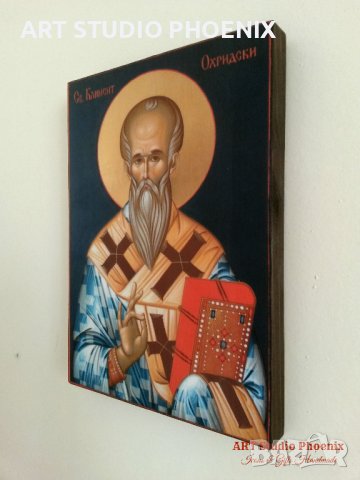 Икона на Свети Климент Охридски icona Sveti Kliment Ohridski, снимка 3 - Икони - 14851301