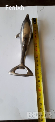 Старина посребрена отварачка Делфин, снимка 4 - Антикварни и старинни предмети - 54189062