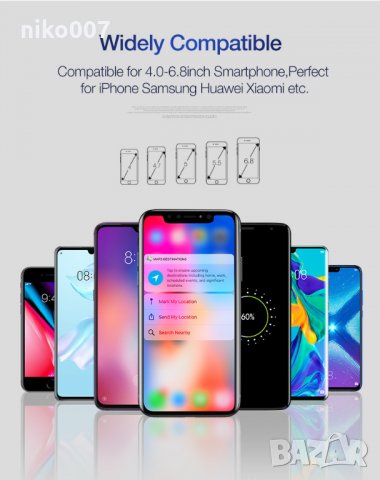 Универсална стойка за телефон за автомобил-кола-iPhone-Xiaomi-Samsung и др, снимка 6 - Аксесоари и консумативи - 30603727