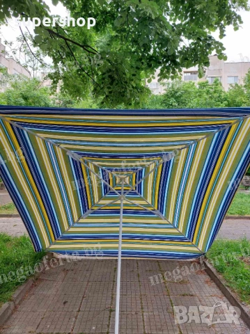 Голям Градински Чадър 250х250см. с Клапа Против Вятър , снимка 8 - Градински мебели, декорация  - 53891804