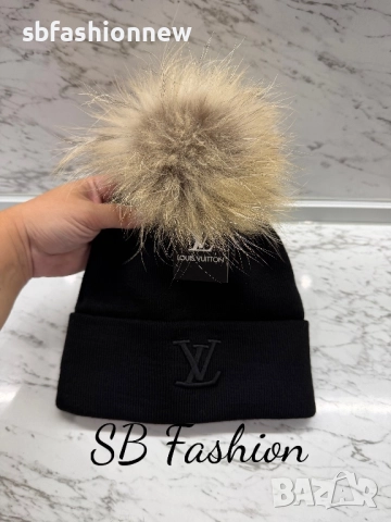 Louis Vuitton шапка с пух или без, снимка 8 - Шапки - 52547919