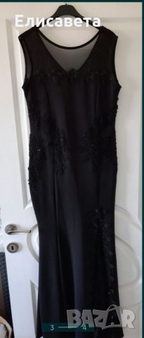 Дамска официална дълга рокля в черен цвят 