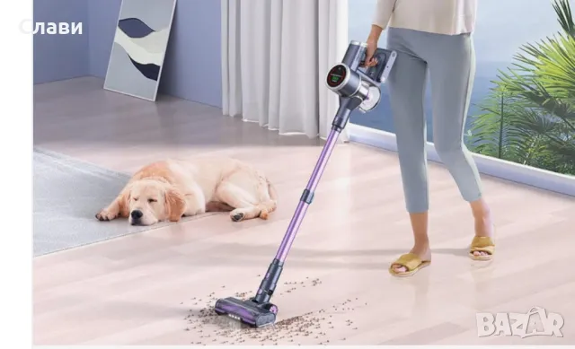 Безжична вертикална прахосмукачка Lubluelu 202, 220 W, HEPA филтър, Лилав, снимка 3 - Прахосмукачки - 49891951
