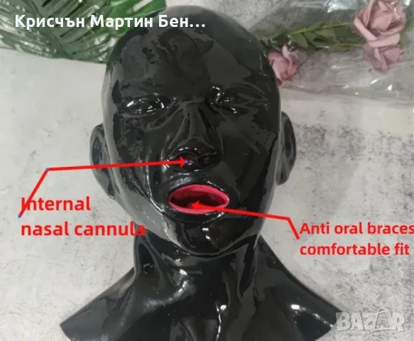 Естествена 3D латекс маска за глава БДСМ, снимка 4 - Други - 51391725