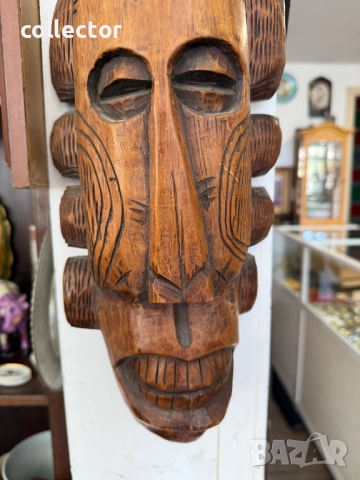 Африканска дървена маска / фигура. №7557, снимка 7 - Антикварни и старинни предмети - 52246554