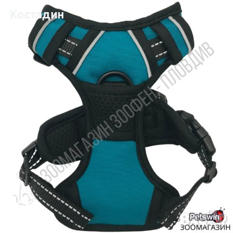 Нагръдник за Куче - с Дръжка - XS, S, M, L, XL - 5 размера - Черен/Светлосин цвят - Pro No Pull, снимка 3 - За кучета - 37163011