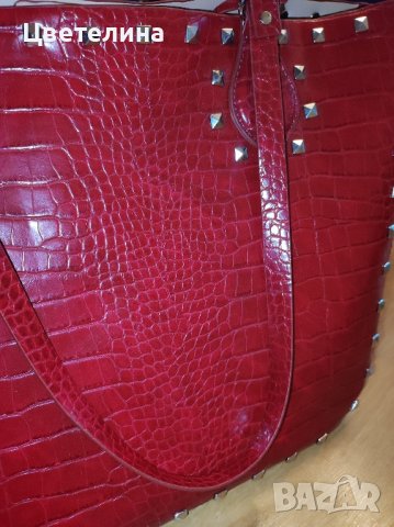Дамска червена щампована пазарска чанта ZARA цена 35 лв., снимка 8 - Чанти - 42753502