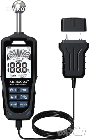 RDINSCOS Влагомер, Влагомер за стени, 2-в-1 влагомер с писалка и без щифт с LCD дисплей