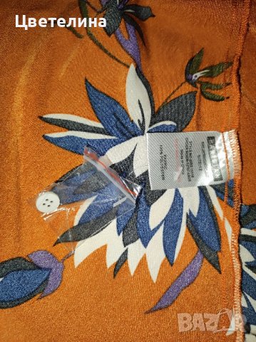 Дамска рокля риза с буфан ръкав М размер + подарък обички, снимка 8 - Рокли - 42597045