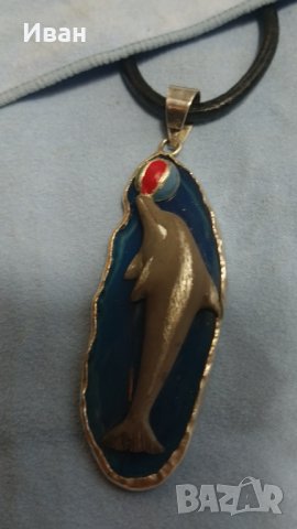 Сребърна висулка делфин, снимка 2 - Колиета, медальони, синджири - 34284914