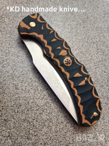 Сгъваем нож ръчно изработен, снимка 3 - Ножове - 48040082