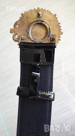 Ralph Lauren колан естествена кожа лак черно L, снимка 8 - Колани - 36771868