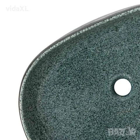 vidaXL Мивка за плот, тюркоаз, овална, 59x40x14 см, керамика, снимка 7 - Мивки - 56146190