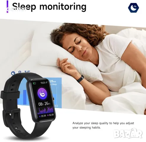 FORHAPAY Фитнес тракер часовник, 1,47" смарт часовник със сърдечен ритъм, монитор за сън, IP68, снимка 5 - Смарт часовници - 47796443