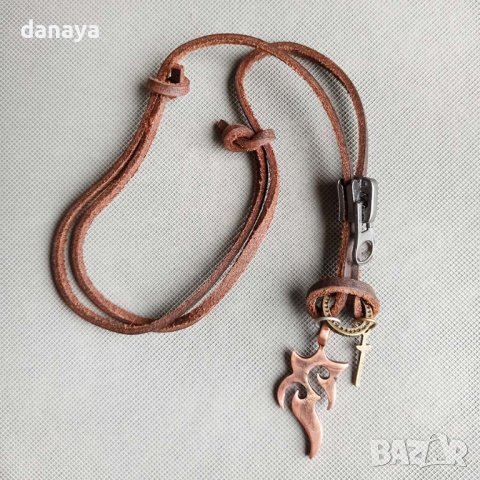 3297 Мъжки медальон с висулка пламък кръст халка и цип, снимка 4 - Колиета, медальони, синджири - 38864594