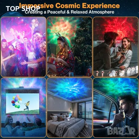 Астронавт LED звезден проектор с мъглявина и дистанционно управление, снимка 2 - Столчета за хранене - 49500274