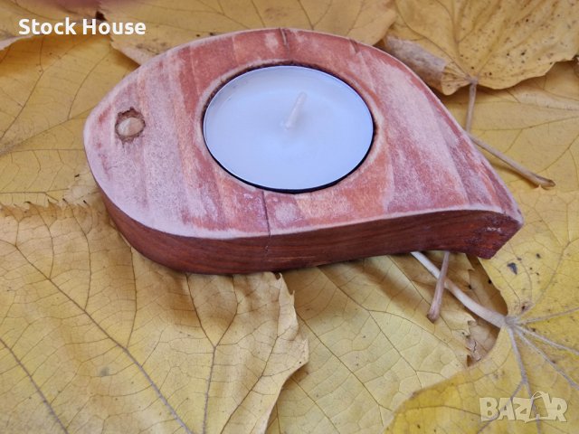 Свещник от три елемента във формата на листо, изработен ръчно , снимка 13 - Декорация за дома - 38451100