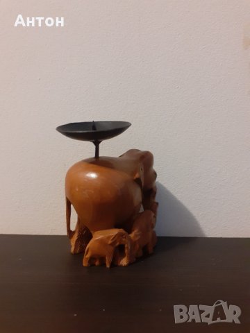 Африкански слон Свещник., снимка 2 - Антикварни и старинни предмети - 34882268