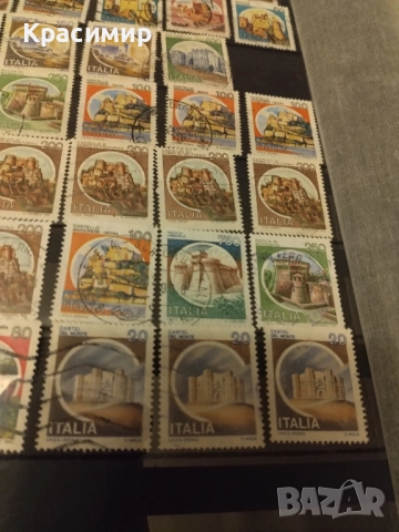 Пощенски марки Италия.Замъци .