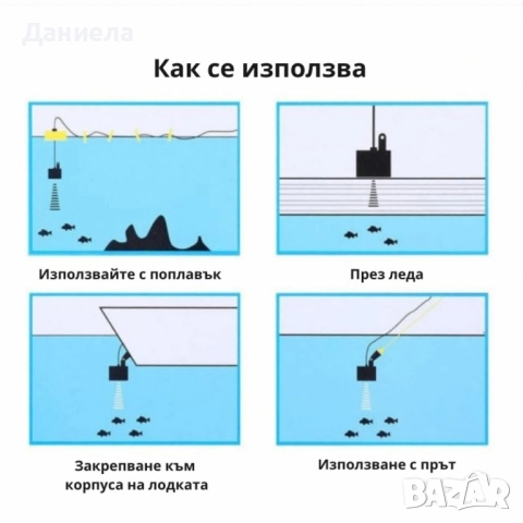 Преносим сонар за риболов с LCD екран и дълбочина до 100 м, снимка 6 - Други спортове - 51642942