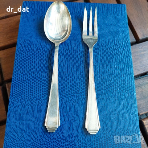 Комплект посребрени прибори, снимка 8 - Антикварни и старинни предмети - 45163213