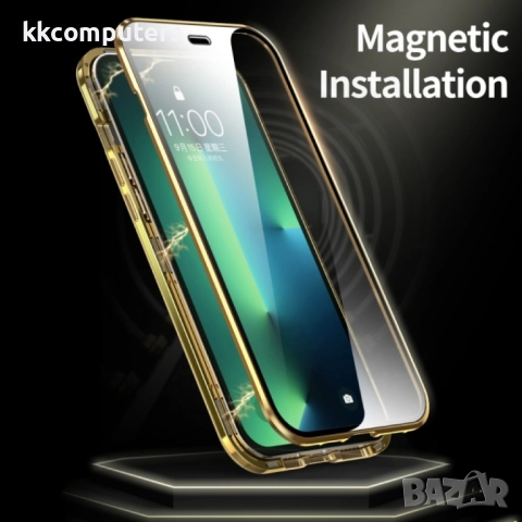 Apple iPhone 13 Pro Max Удароустойчив Калъф Metal Frame с Магнит 360 Градуса Защита и Протектор, 29,, снимка 4 - Калъфи, кейсове - 52818673