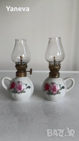 Английски, порцеланови, газени лампи. , снимка 2 - Настолни лампи - 53004793