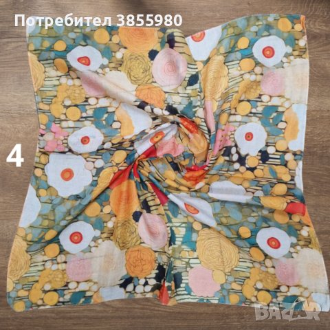 Дамски памучен шал 70х70 см - различни видове, снимка 3 - Шалове - 44478365