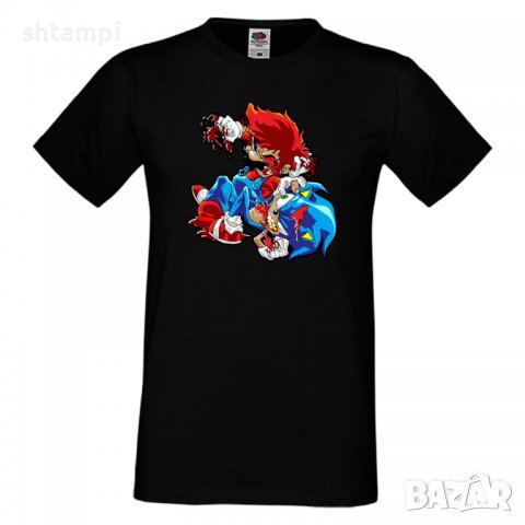 Мъжка тениска Mario Zombie VS Sonic Zombie Игра,Изненада,Подарък,Празник,Повод, снимка 3 - Тениски - 37238486