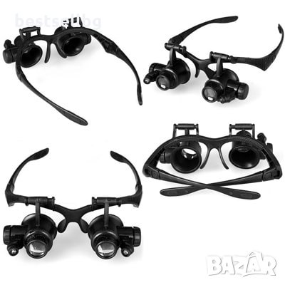 Мощна увеличителна лупа за глава очила 10Х с лед осветление за бижута, снимка 5 - Други инструменти - 29183077