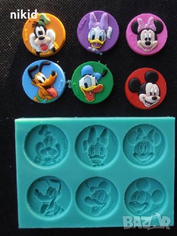 Мики Мини Маус Доналд Дък Плуто Гуфи силиконов молд за фондан украса торта декорация шоколад гипс