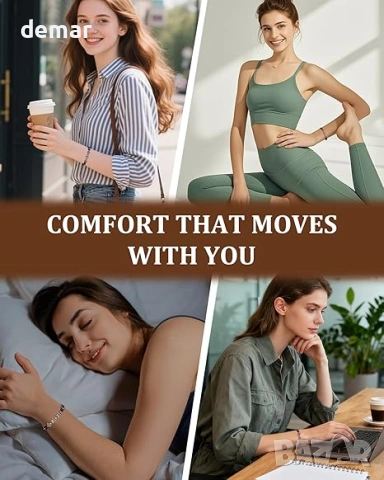 Гривна от мед BioMag 99.99% за жени, магнитна гривна за жени с дизайн на детелина за късмет, снимка 6 - Гривни - 54217331