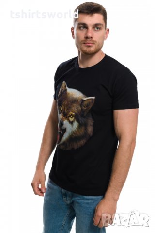Нова мъжка тениска с дигитален печат Зъбат вълк, Серия Вълци, снимка 6 - Тениски - 27597329
