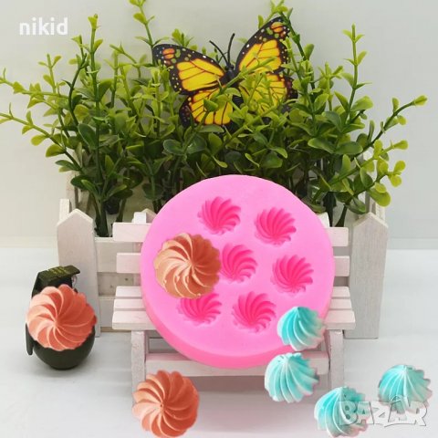 7 целувки целувка завъртулки силиконов молд форма фондан шоколад смола