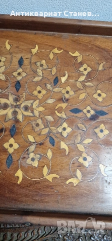 Дървен поднос с интарзия , снимка 4 - Аксесоари за кухня - 54270990