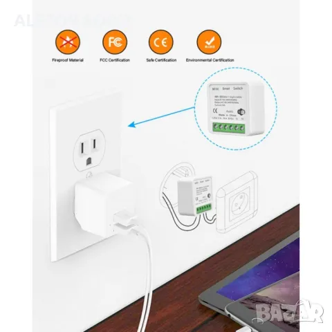 ПРОМОх3 Wi Fi Мини Интелигентно реле - Превключвател 16A promo4081, снимка 4 - Други стоки за дома - 48230729