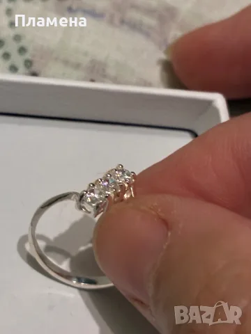 Пръстен сребро 925 цена 12€ нов с 3 циркония , снимка 4 - Пръстени - 56046755