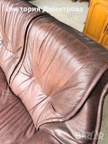 Диван естествена кожа , снимка 5 - Дивани и мека мебел - 49338731