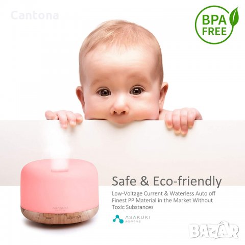 Ултразвуков овлажнител, арома дифузьор - 7 LED светлини, снимка 4 - Друга електроника - 35340752