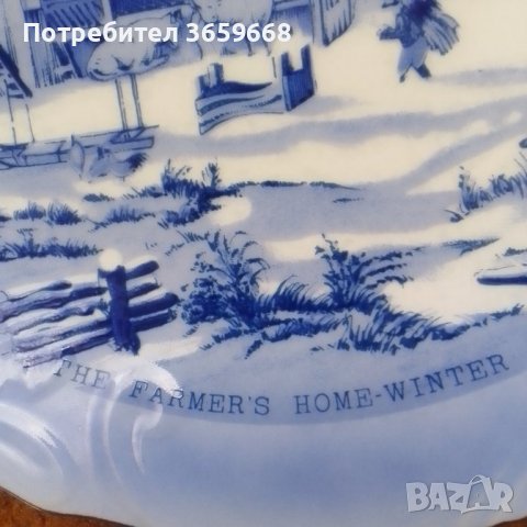 Четири страхотни чинии ,Фин порцелан,,зимен пейзаж, снимка 9 - Сервизи - 39970065