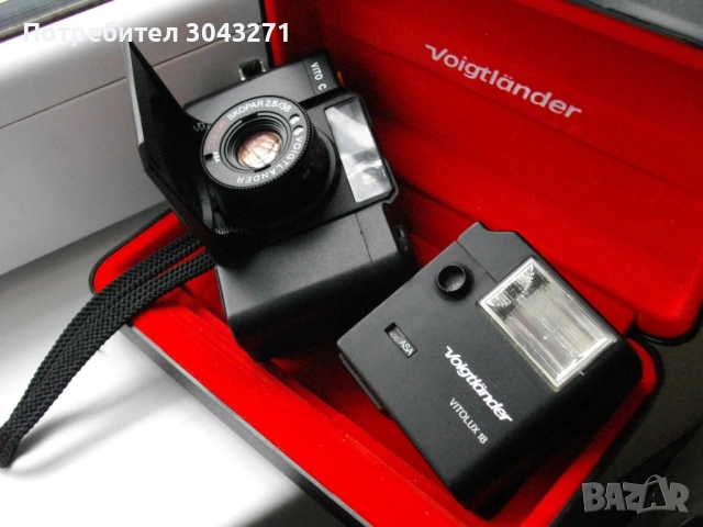 [РЯДЪК/РАБОТЕЩ] , Voigtlander Vito C с цветен обектив Skopar f/2.8 38 мм  с работеща подвижна светка, снимка 14 - Фотоапарати - 53186741