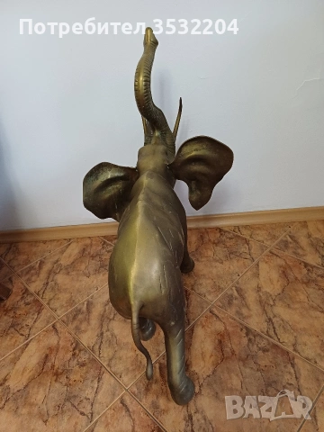 Голям бронзов слон, снимка 6 - Антикварни и старинни предмети - 53178736