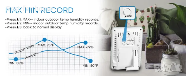 Метеорологична станция с 3 безжични сензора U UNNI 0582, снимка 8 - Други - 48694160