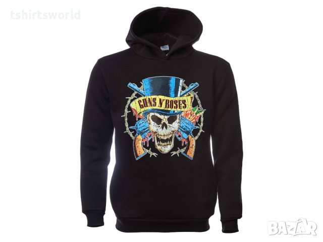 Нов детски суичър с дигитален печат на музикалната група Guns N'Roses, череп, снимка 11 - Детски анцузи и суичери - 37236356