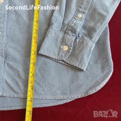 Мъжка синя памучна риза с дълъг ръкав Levi's размер L, снимка 4 - Ризи - 53349492